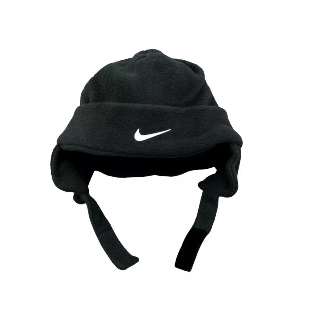 Nike Toddler Boys Fleece Chin Strap Trapper Hat & Mittens 2‎ Piece Set Size 2-4T
